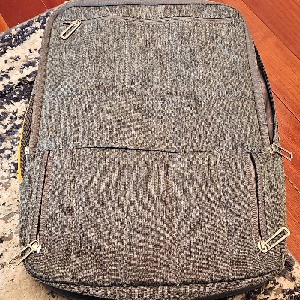Gray Laptop Bag with Yellow Accents